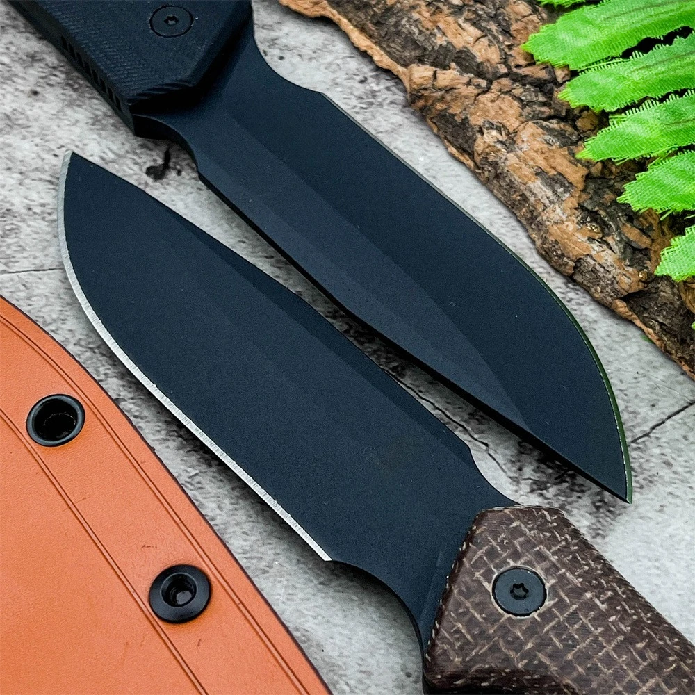 Multipurpose Outdoor Companion Leather Style 0004 Full-Tang Fixed Blade Knife 8Cr13Mov Blade Hunting Camping Survival EDC Tool