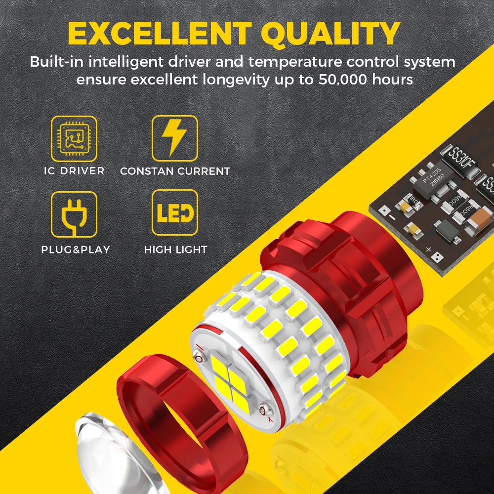 BMTxms 2 قطعة 1157 P21/5 واط سيارة LED Blubs النهار تشغيل ضوء DRL Canbus 6500 كيلو الأبيض لسيتروين C4 MK2 B7 هاتشباك فان NC DS4 NX