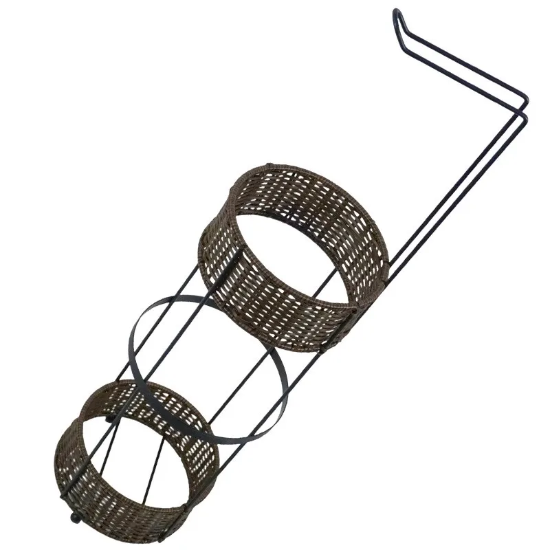 

【LAST CHANCE】No-Drill Freestanding Toilet Paper Holder In PE Rattan& Carbon Steel-Portable Design For Bathroom And Kitchen