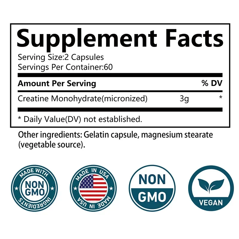 Creatine Monohydrate - Helps Build Muscle, Repair and Improve Athletic Performance, Increase Energy and Fight Fatigue