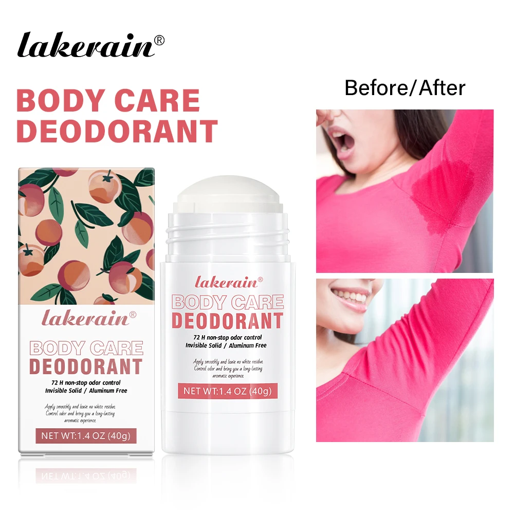 

Lakerain Body Care Deodorant Long-Term Odor Control Natural Ingredients Aluminum-Free Sweet Fruity Aroma Full Body Deodorant