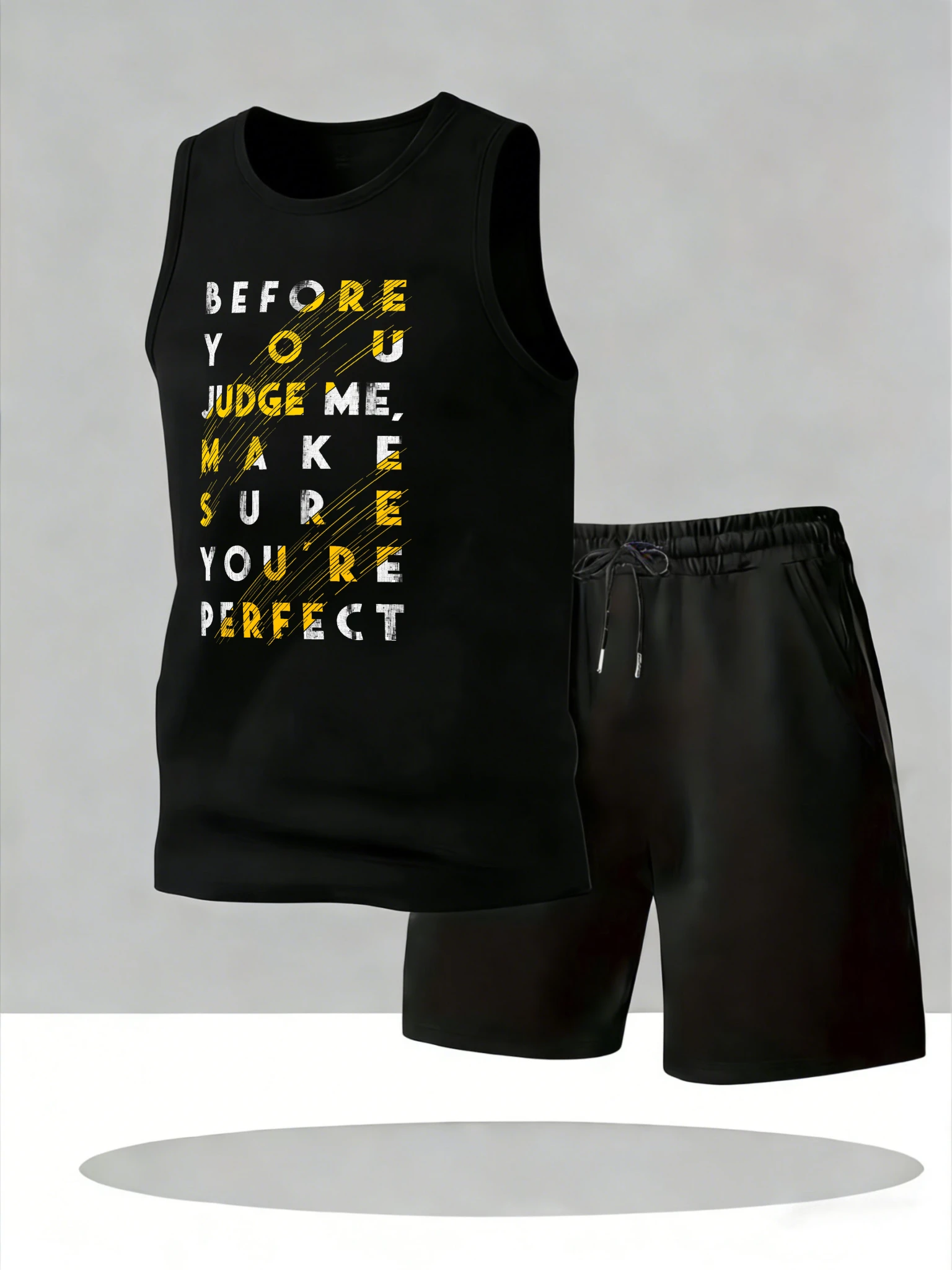 

Men's Tank Top Sets 2026 Summer Quick drying sports suits seaside running crewneck Breathable sports Y2k tracksuits oversize