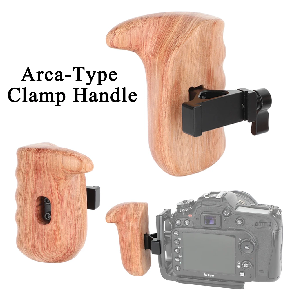 

Деревянная ручка HDRig для боковой платы ARCA с зажимом, для DSLR-камеры Easy Grip, аксессуары для фотостудии