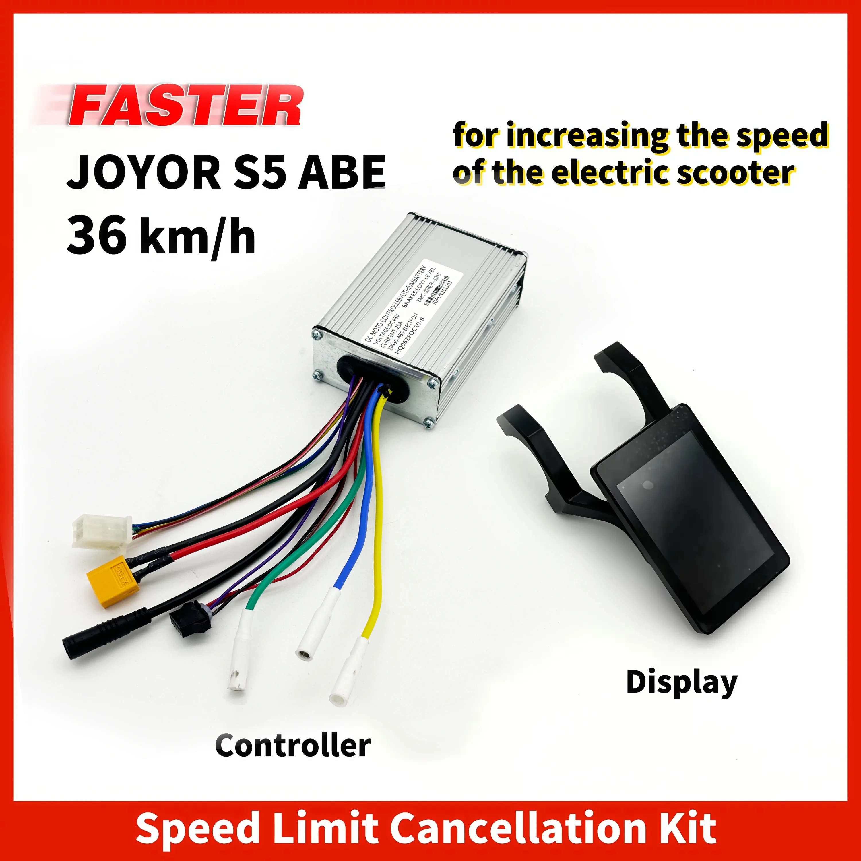 JOYOR S5 ABE Kit de déverrouillage de vitesse pour augmenter la vitesse du scooter électrique (comprend le contrôleur et l'affichage)