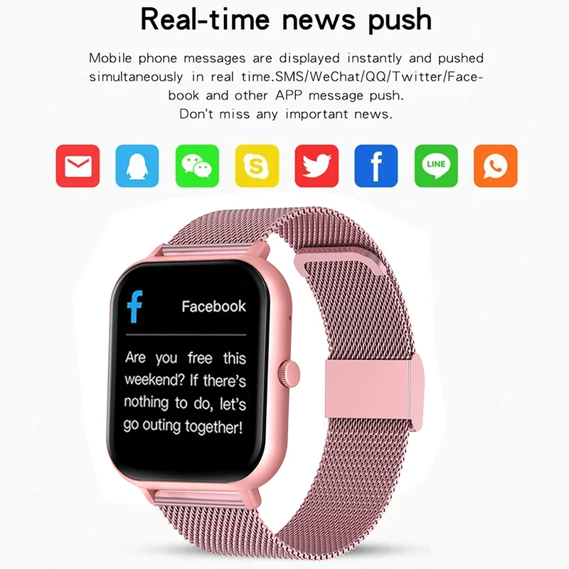 2024 Nieuwe Smart Watch Mannen Vrouwen Voor Android Ios Hartslag Bloeddruk Fitness Tracker Bluetooth Call Vrouwen Smartwatch Man