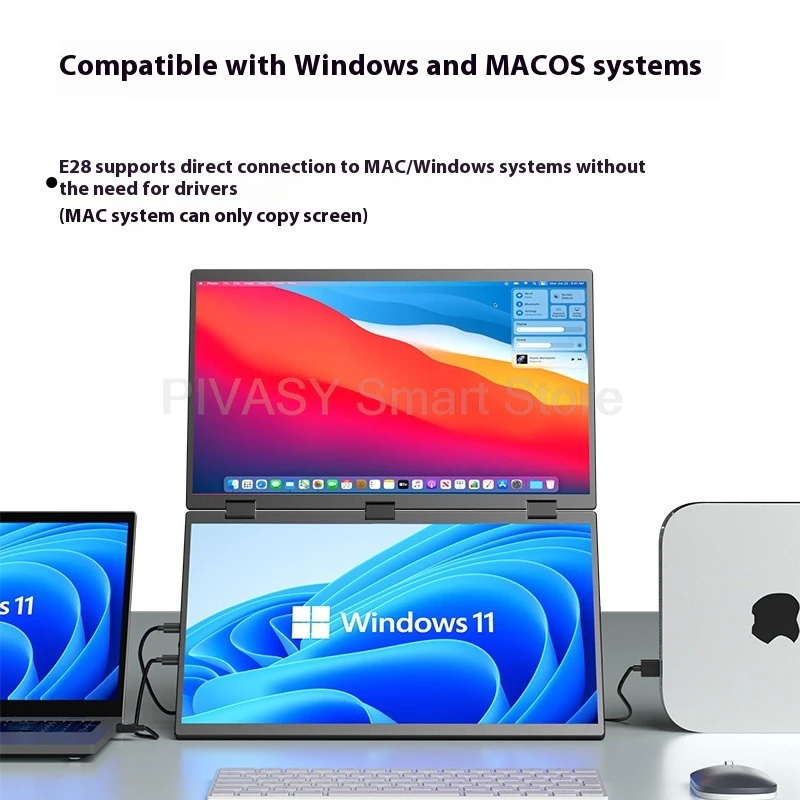 شاشة محمولة 14-18.5 بوصة 2.5K لألعاب الكمبيوتر شاشة مزدوجة PS5 شاشة تمديد خارجية 120 هرتز معدل تحديث IPS لوحة العرض