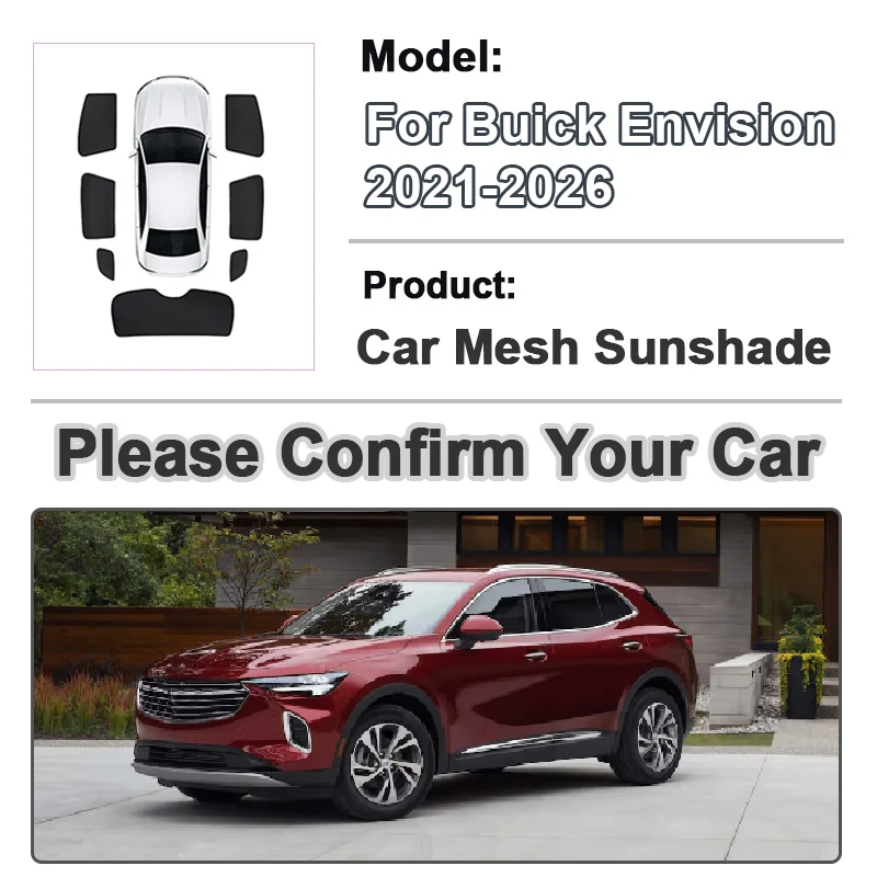 Custom Sun Viso For Buick Envision 2024 Accessories S 2021-2026 Heat Insulation Window Curtains Mesh Windshield Visors Auto Tool view 2