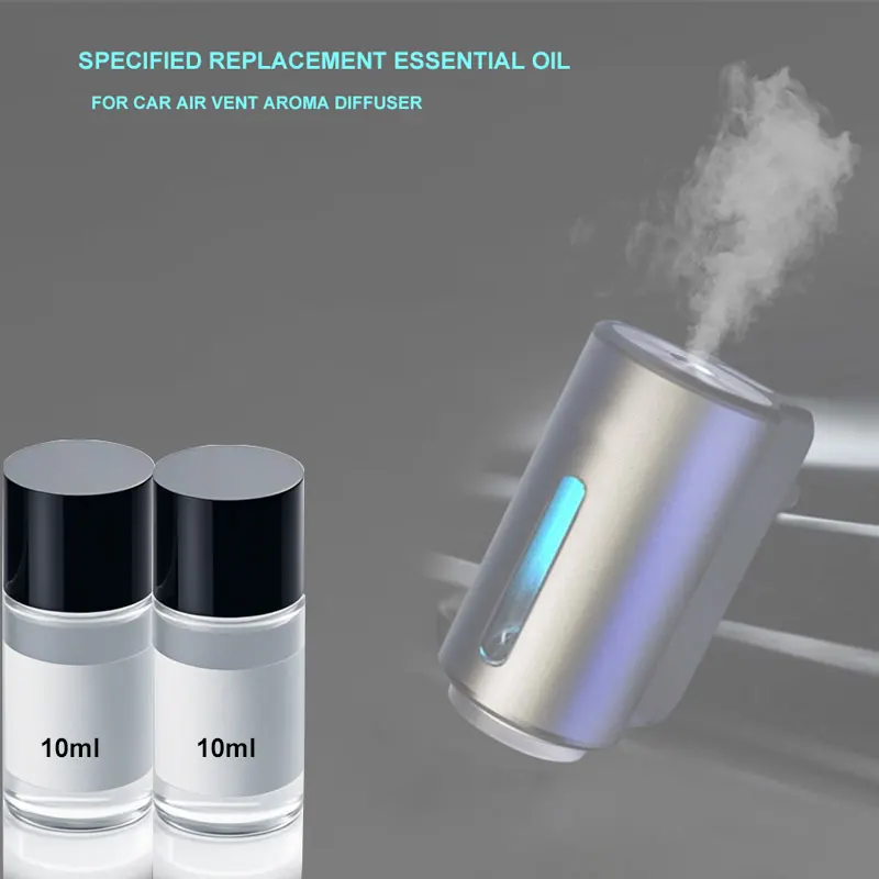 Image of 2-teiliges Ersatz-ätherisches Öl zum Nachfüllen von Auto-Aroma-Diffusor, Nebel-Luftbefeuchter, Duft, Aromatherapie, Auto-Parfüm-Set, 10 ml