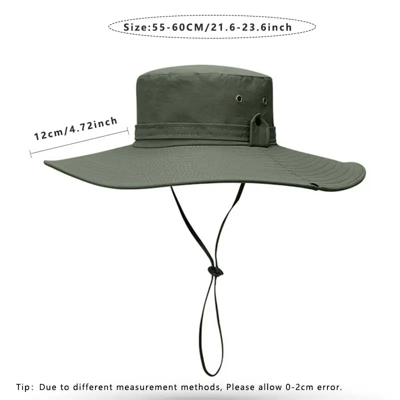 12cm Large Brim Women Sun Hat Summer Solid Color Fold Up The Cowboy Hat Waterproof Outdoor Hiking Camping Mountain Bucket Cap