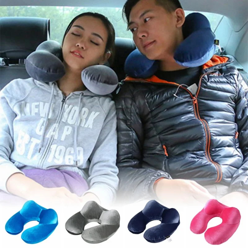 Cuscino per il collo cuscino da viaggio a forma di U per accessori da viaggio gonfiabili per aeroplani cuscini comodi per il sonno tessili per la