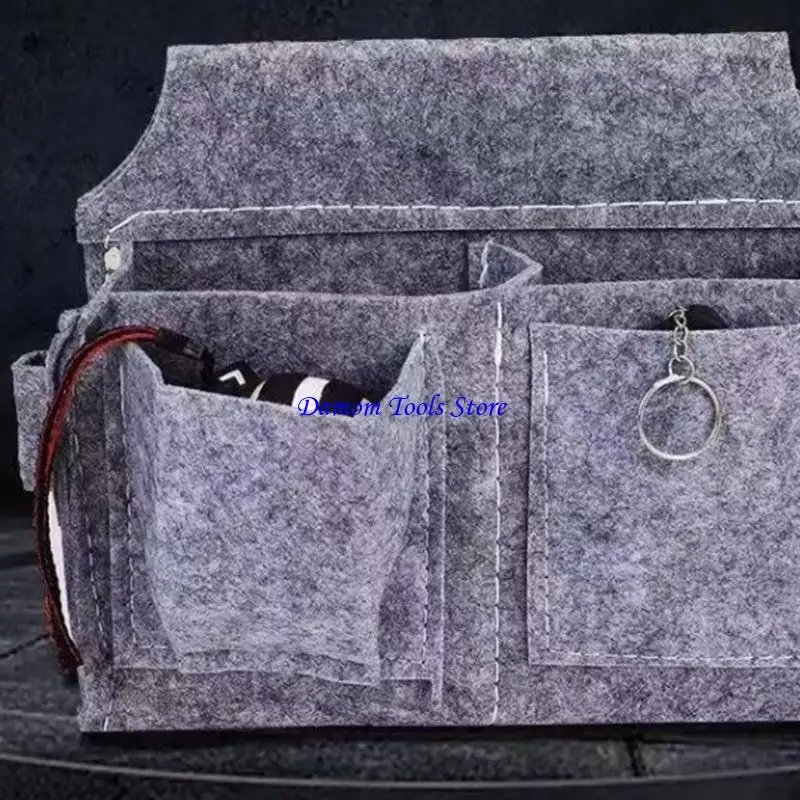 57BE Carpenters Tool Work Apron with Quick Release Buckle Belt Multi Pocket Belt Waist Bag for Building Site and Crafting