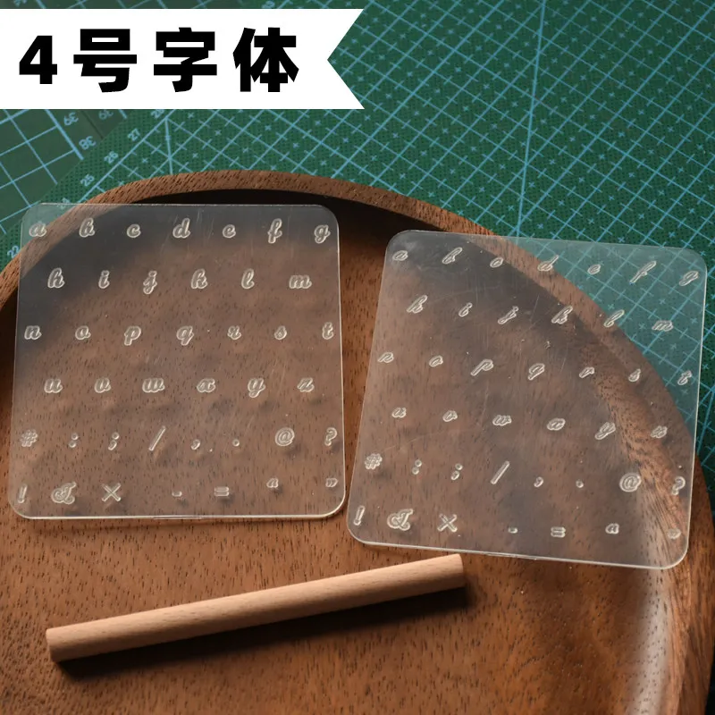 Transparenter Buchstabenstempel, Digitaler Stempel aus pflanzlich gegerbtem Crazy-Horse-Leder, handgefertigtes DIY-Lederwerkzeug zum Musterdruck – Detail 9