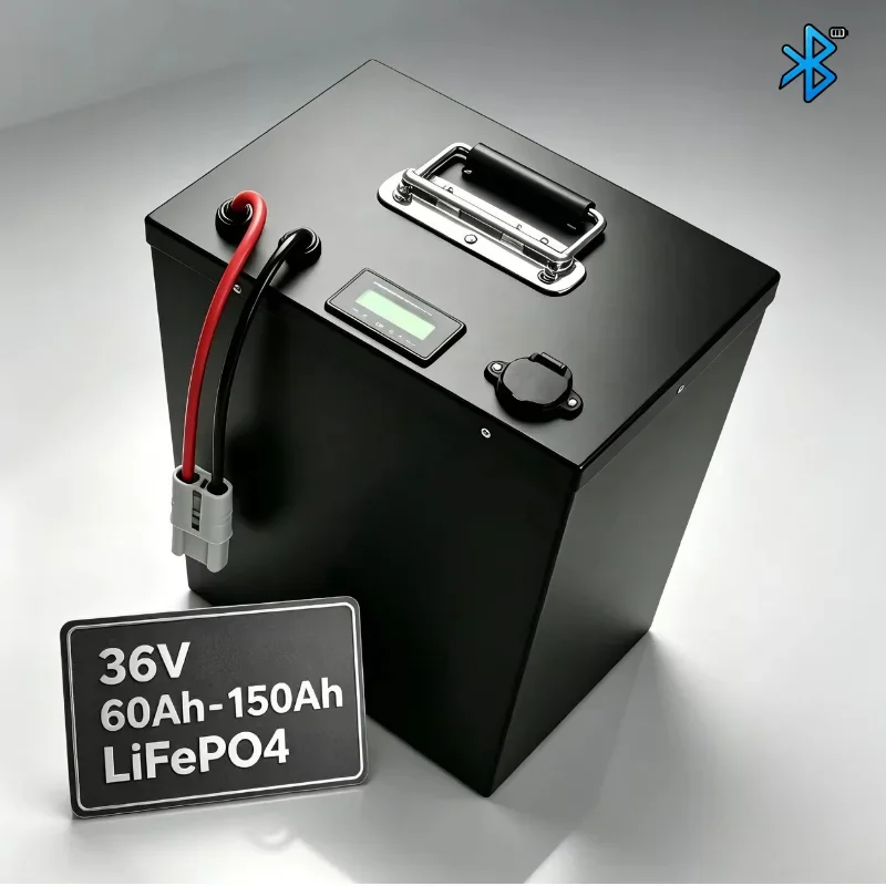 36V LiFePO4 Battery Pack Built‑in BMS,80Ah-200AH,Rechargeable For Marine Boat Trolling Motor Solar Storage,With 10A Charger