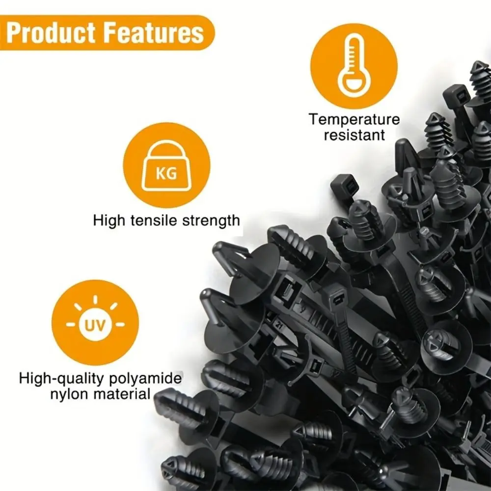 160PCS 5 Sizes Engine Bay Wire Harness Clips Reusable Design Corrugated Pipe Wire Harness Clips Fasteners