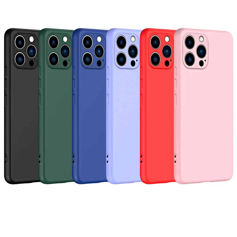 Flüssige Silikon-Handyhülle für iPhone 11, 12, 13, Mini 14, 15 Pro Max 15 Plus, Kameraschutz, weiche Schutzhüllen