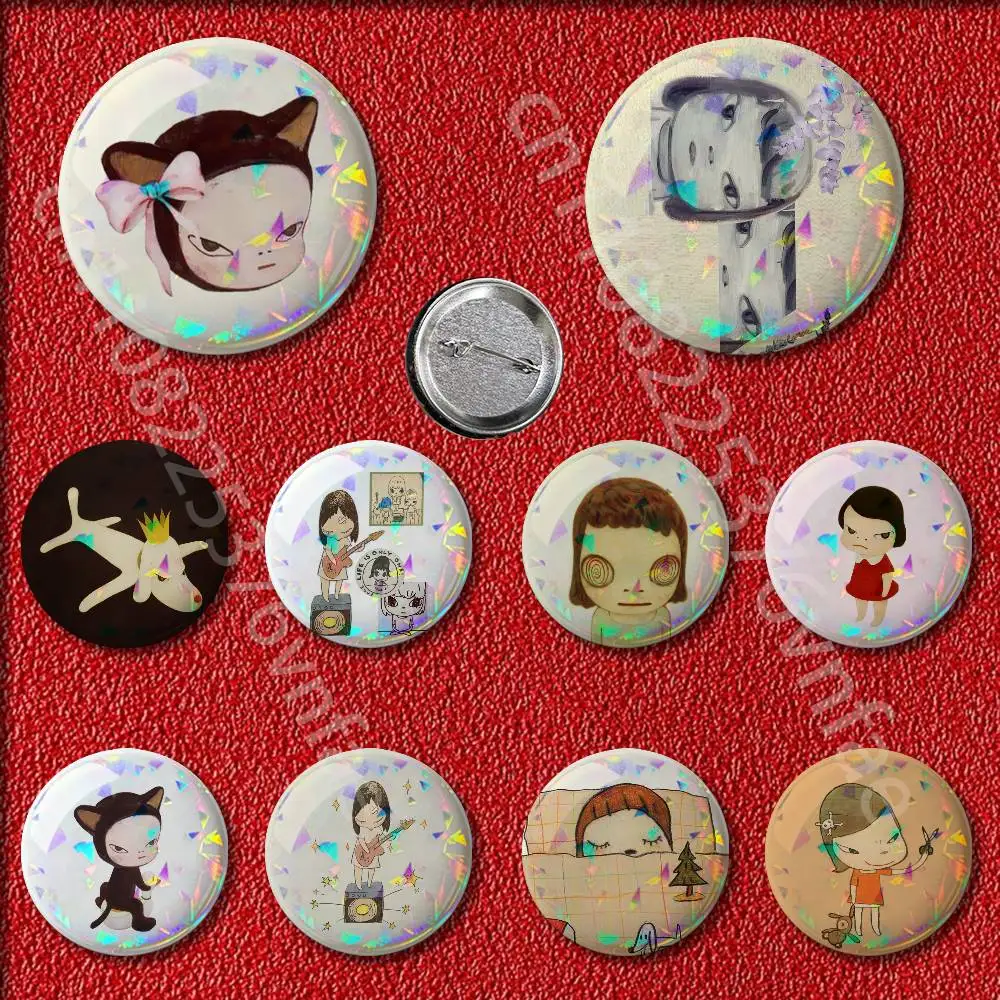 

Japanese Girl Y-Yoshitomo Nara Badges Badge 25mm 32mm 44mm 58mm 75mm Round Pin Brooch Adornment Souvenir Cosplay Gift
