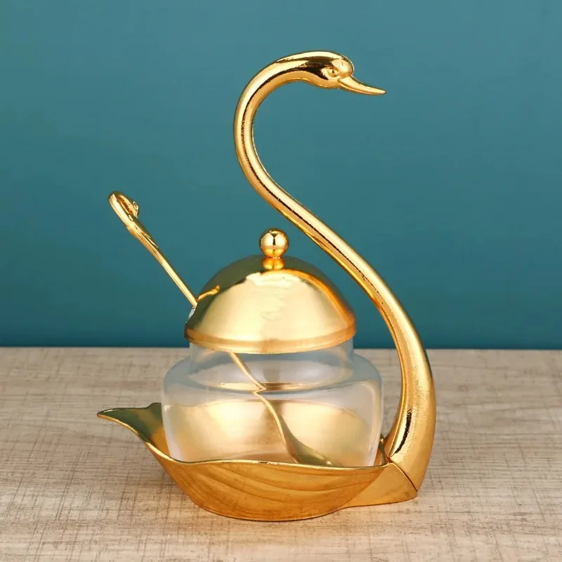 

European sugar tank home living room dining room creative cute swan sugar cup light luxury retro