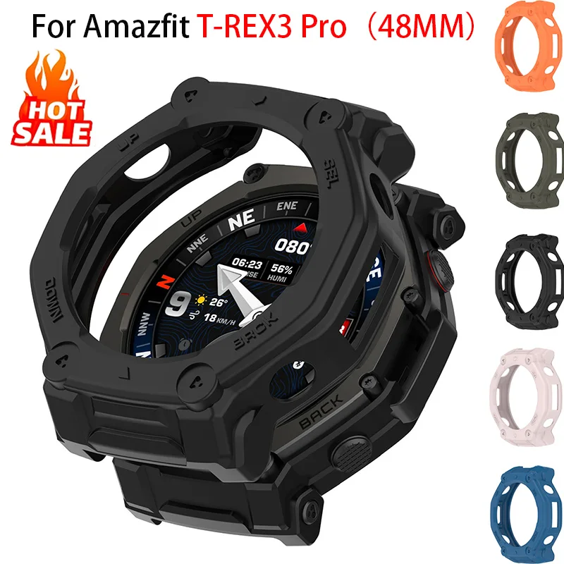 

Защитный чехол из ТПУ для Amazfit T-rex3 Pro 48 мм SmartWatch, мягкий силиконовый бампер для Huami Trex3 Pro, защитный чехол, аксессуары