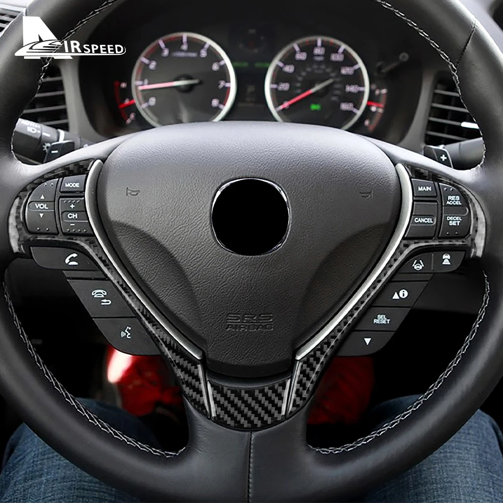 Real Soft Carbon Fiber Sticker for Acura ILX 2013-2017 2018 2019 2020 2021 2022 For RDX 2013-2018 Car Steering Wheel Accessories