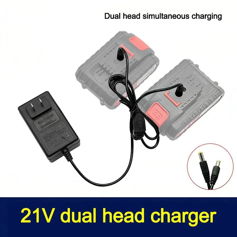 Durable 18/21V/24V Lithium Dual-head Charger Overload Protection Universal Battery Charger Plug-in Charger