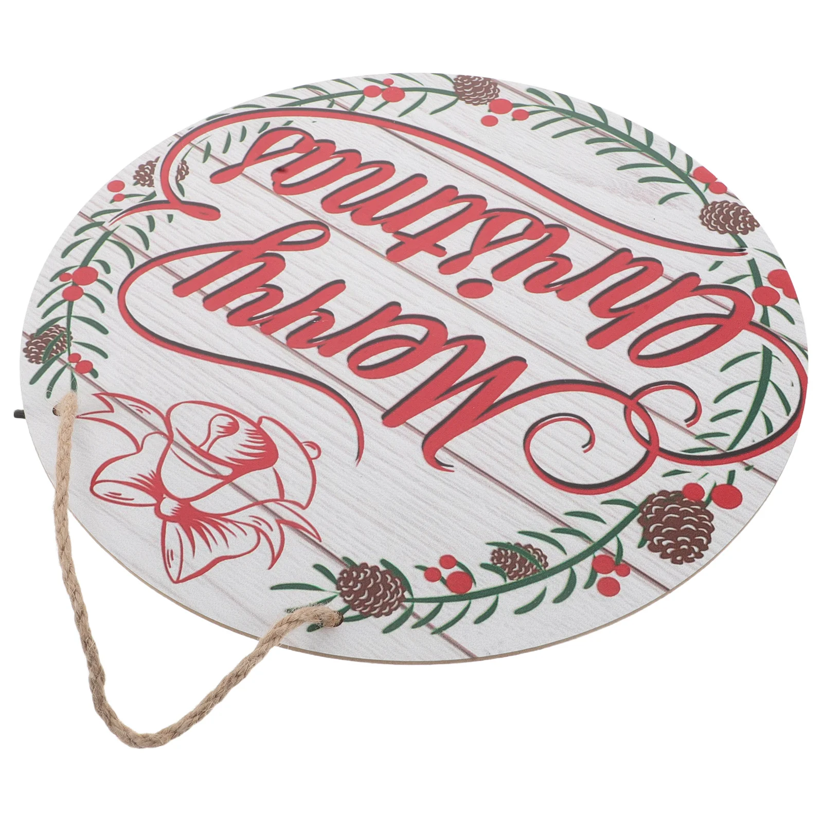 

Christmas Wooden Door Sign Round Rustic Hanging Plaque Farmhouse Welcome Xmas Tree Ornament Front Door Decoration