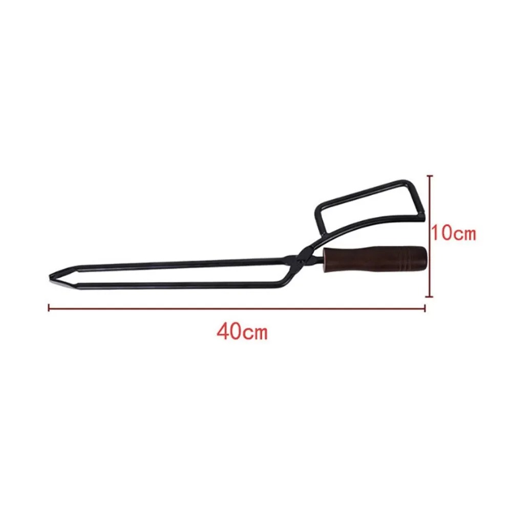 Spot Barbecue Carbon Clips Burning Tongs Charcoal Clips Duck Billed Carbon Tongs Non Hot Solid Wood Handle Carbon Clips image 5
