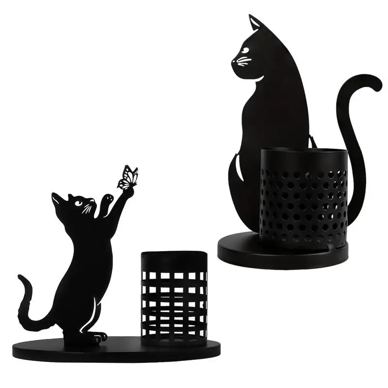 Cute Pen Holder Black Desktop Iron Pencil Holder Art Supply Organizer Creative Desktop Centerpieces Cute Decoration Pen Cups For