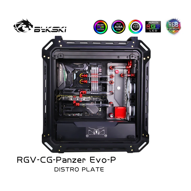 Bykski Distro Plate For COUGAR Panzer Evo Case,Waterway Board Kit For GPU Water Cooling Loop Solution,12V/5V RGV-CG-Panzer Evo-P