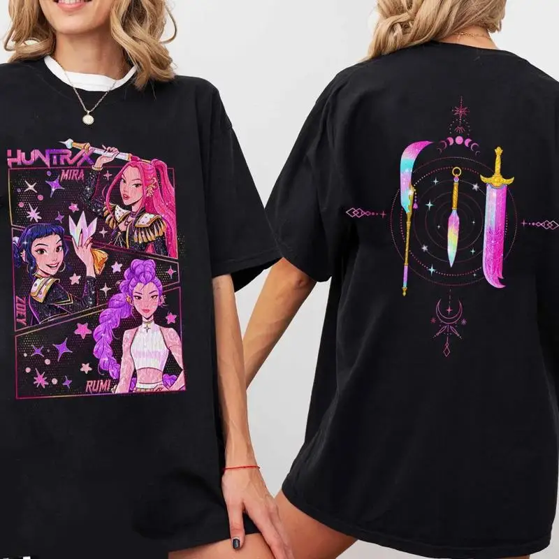 

Футболка Kpop Demon Hunters для женщин Jinu Manga Huntrix PIN