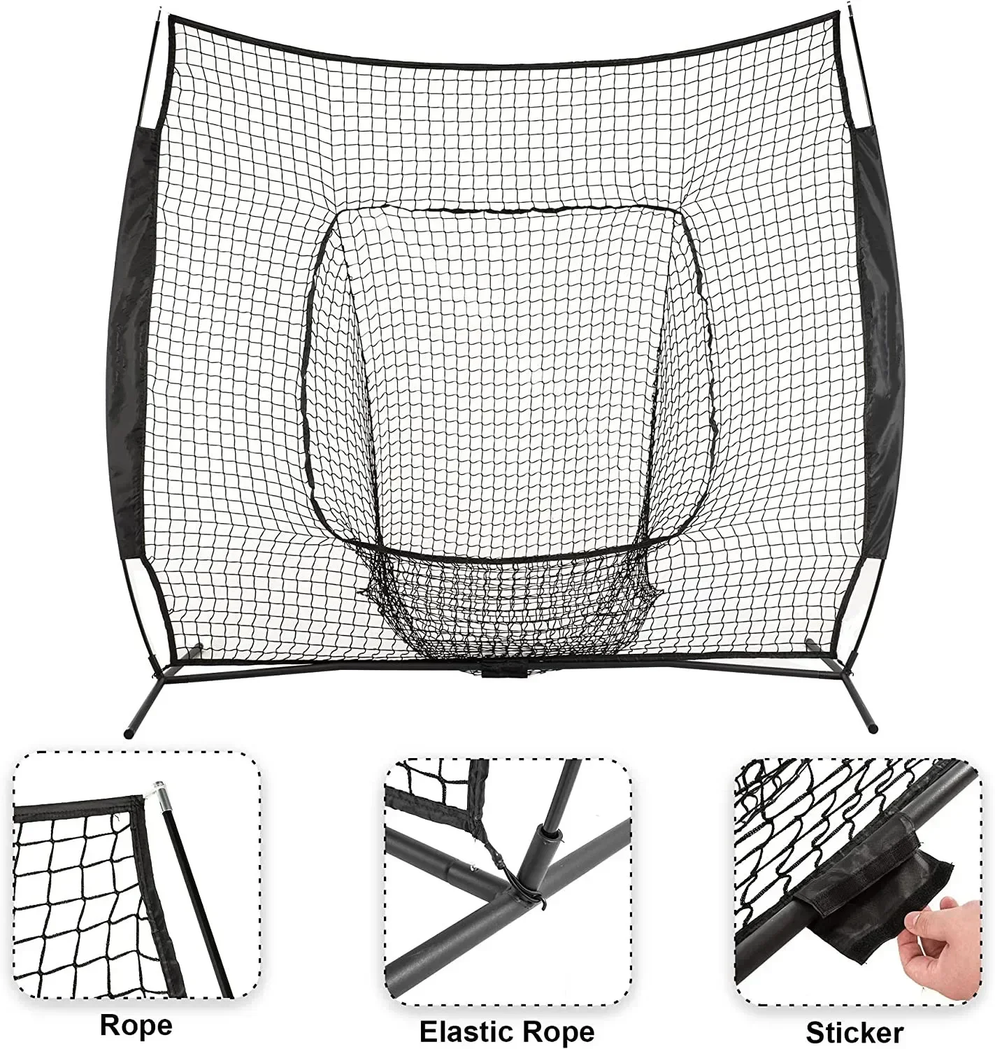 2026 Portable Training Cage Softball Practice Hitting Pitching Batting High Quality Baseball Net 7FT By 7FT Golf Disc