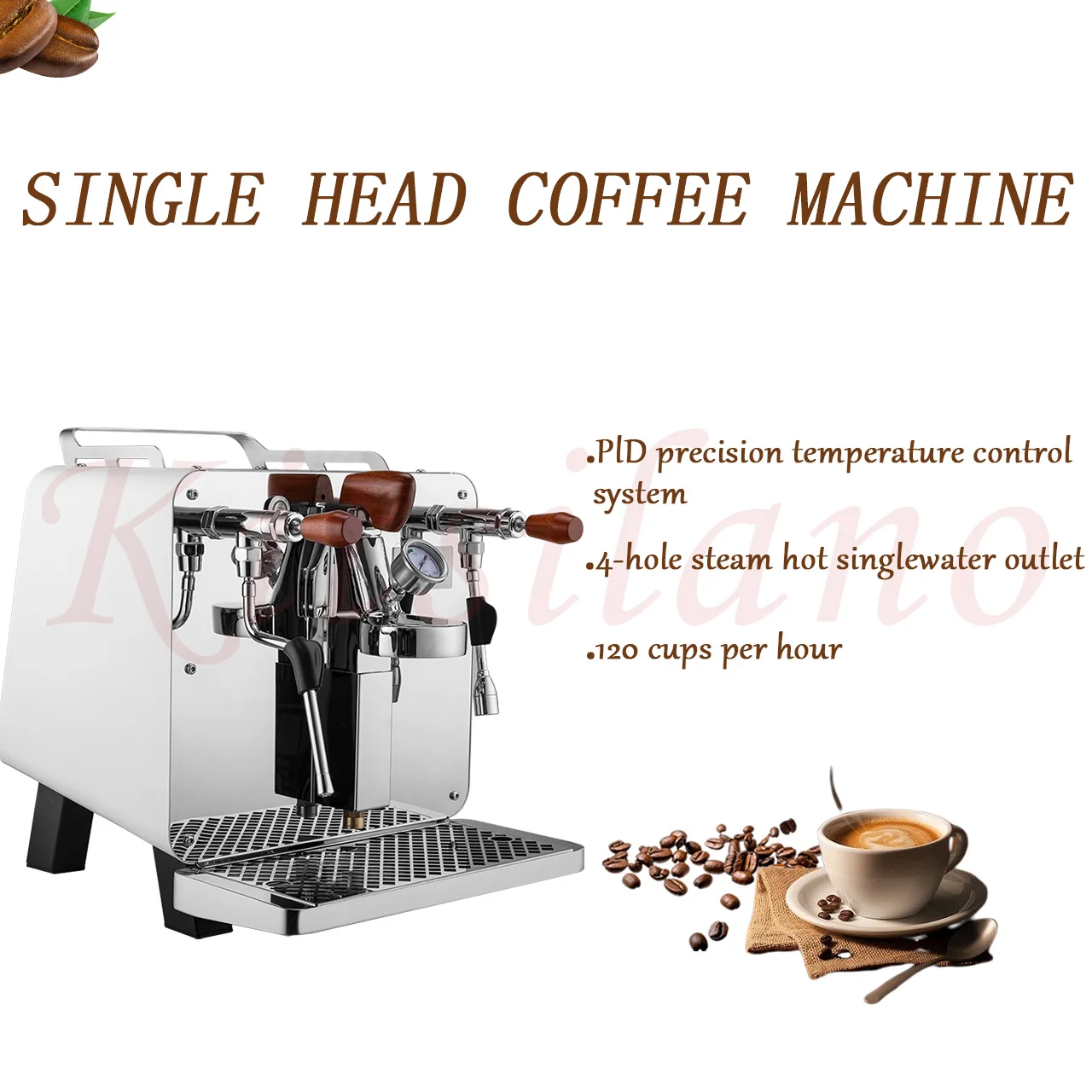 

Профессиональная кофемашина для эспрессо с одной группой для домашнего и коммерческого использования, 15-барный насос с паровой палочкой для капучино