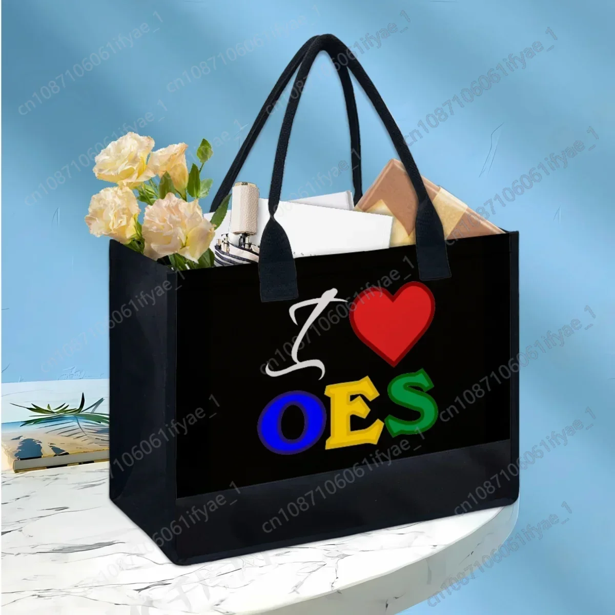 I Love OES Sistars Order Of Eastern Totes bolso de compras de almacenamiento portátil de viaje de moda femenina, bolsos casuales de viaje de lona