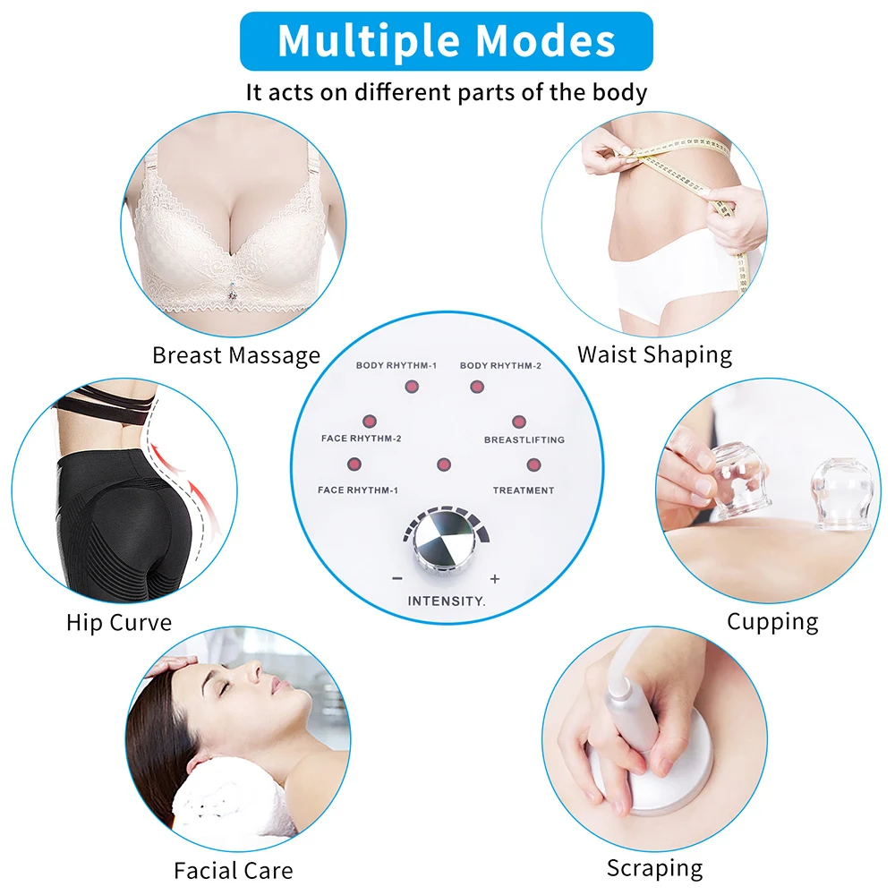 Vacuum Therapy Machine with 30 Cups Buttocks Lifter Body Shaping Breast Enlargement Butt Lifting Machine Hip Enhancer