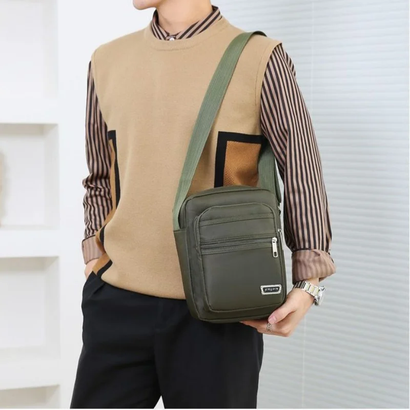 Men\'s Shoulder Bag Business Leisure Large Capacity Portable Handbag Multi Layer Waterproof Summer Male\'s Crossbody Bags