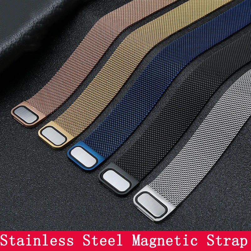 Magnetic Milan mesh strap watch strap for men and women watch bracelet silver black gold rosegold blue 12 14 15 16 18 20 22 23mm