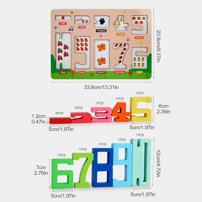 Juguetes de matemáticas Montessori, bloques de construcción apilables de números de madera, juguete de equilibrio Digital, juguete de aprendizaje preescolar con números para niños, regalos
