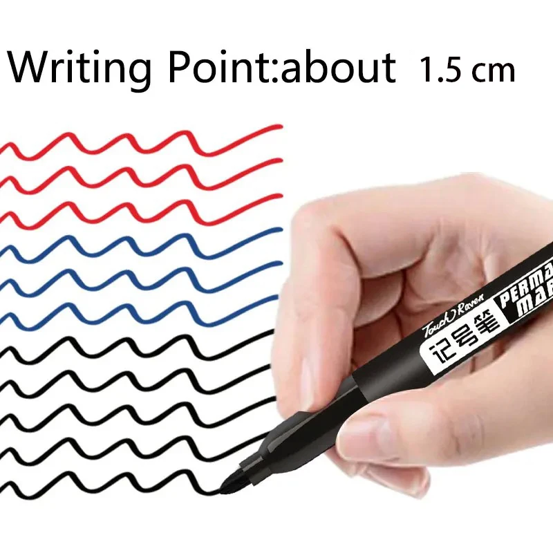 6 PCS Permanent Marker Pen Manga Drawing Markers Black Blue Red Waterproof Ink Sketch Pens Stationery Art School Supplies, image 5