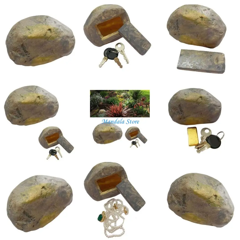 

U2JC Decorative Rock Resin Hider Discreet Home Storage Box For Cash Security