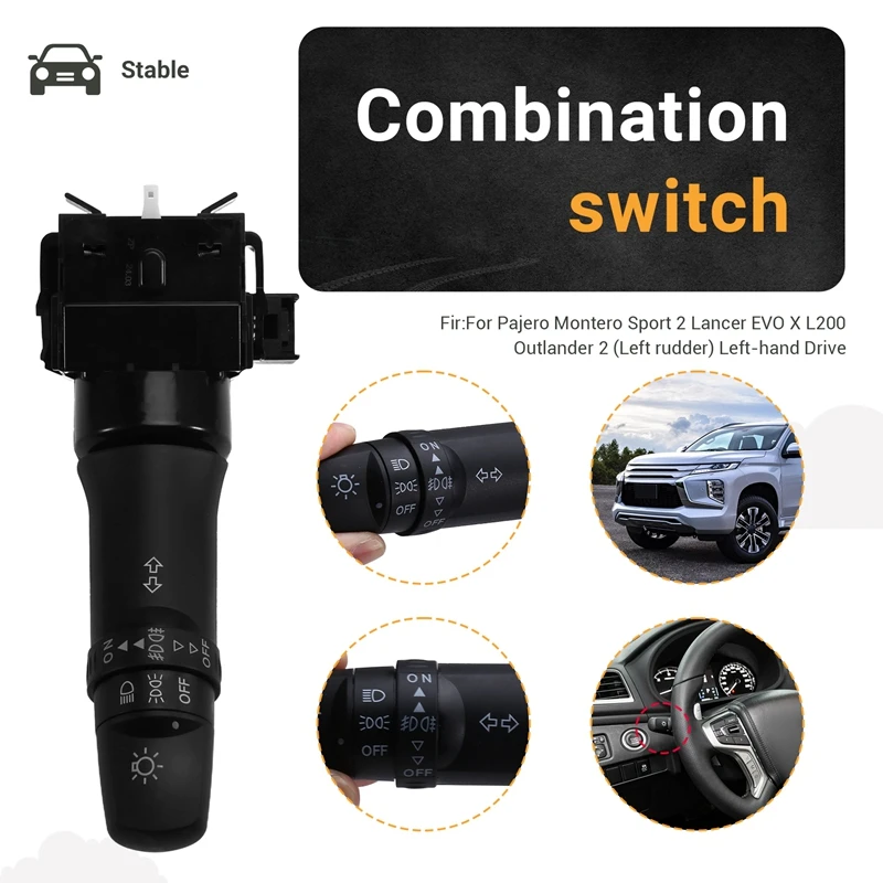 

8614A228 Turn Signal Lights Combination Switch For Mitsubishi Pajero Montero Sport 2 Lancer EVO X L200 Outlander 2(LHD)