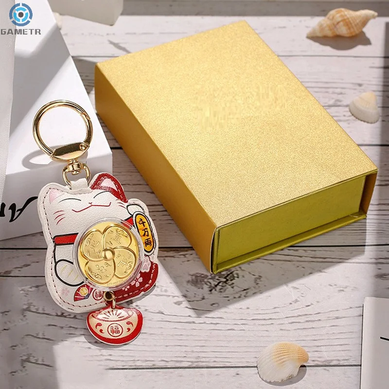 Maneki Neko Car Keychain Lucky Cat Car Backpack Keyring Best Friend Charms Pendant Couple Gift Keychain