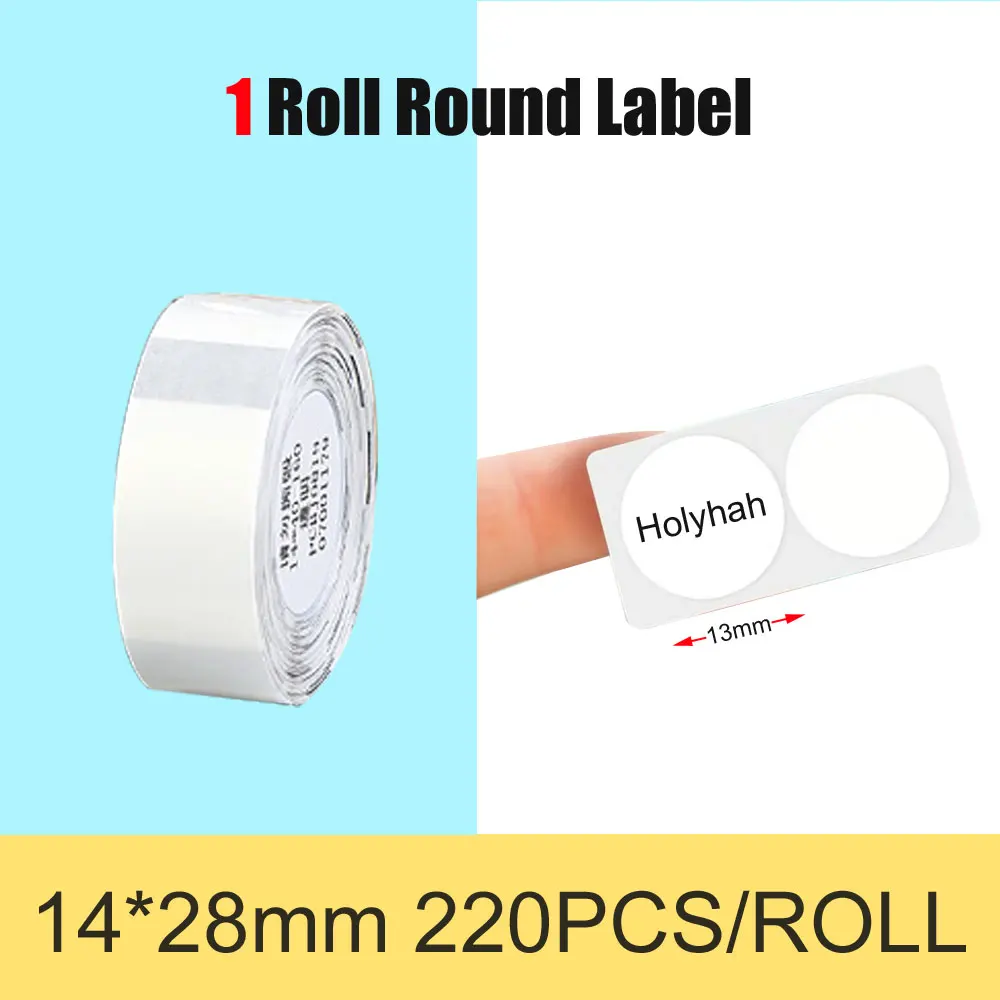 NIIMBOT D101/D11/ D110 Thermal Round Label Paper Self-Adhesive Transparent Waterproof Circle Print Sticker for D11 Label Maker