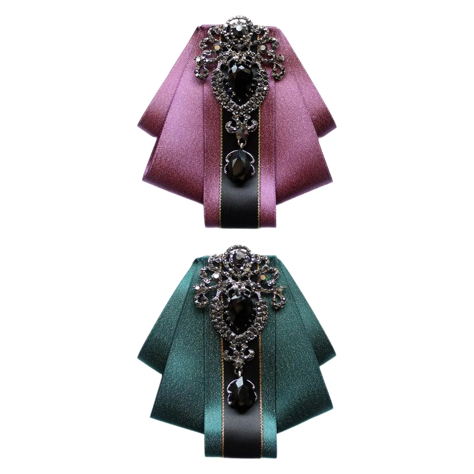 

Элегантный готовый галстук-бабочка с регулируемым ремешком и брошью для костюма, бала, униформы, выпускного вечера, DIY