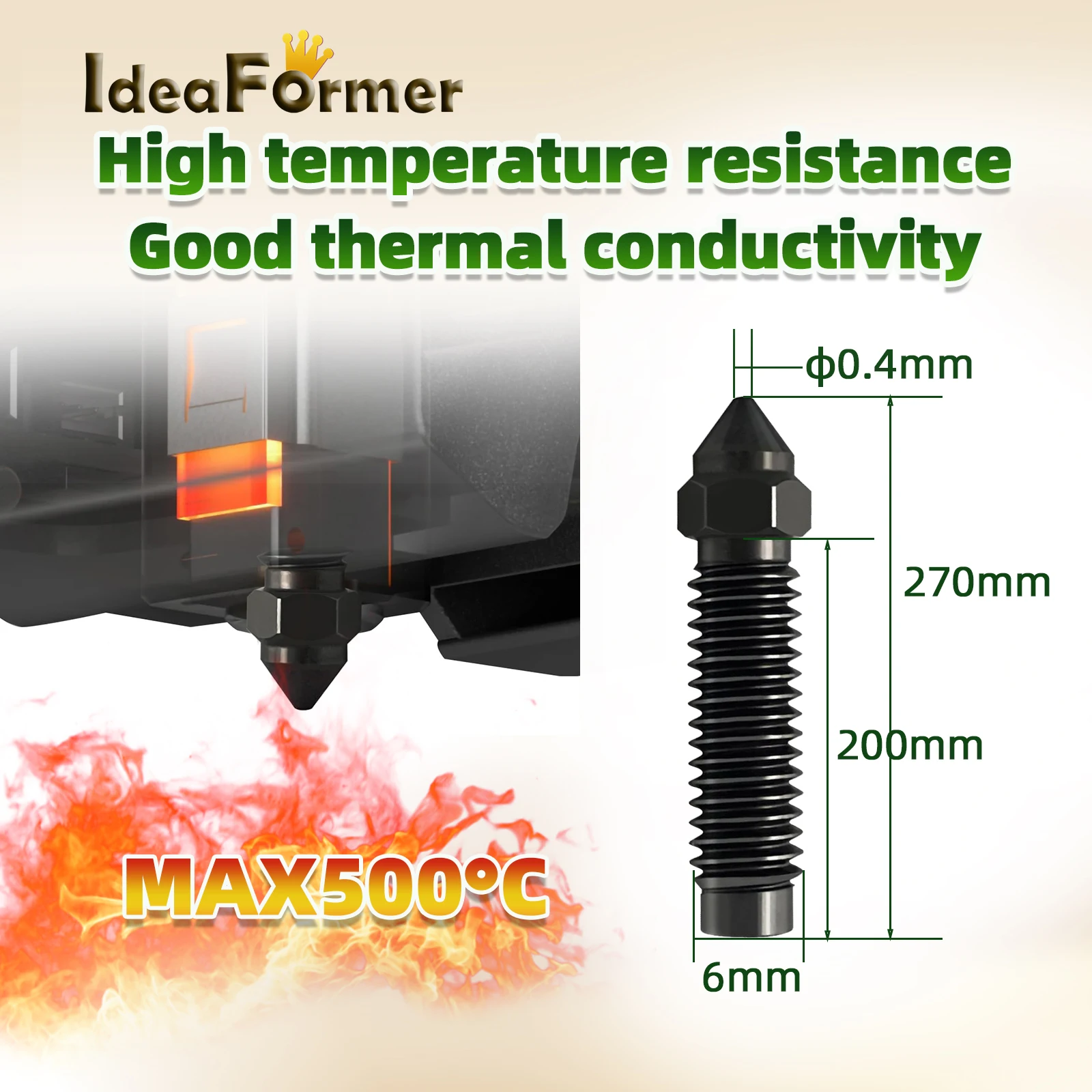 

Для Centauri углеродное высокоскоростное сопло из закаленной стали 0,4 мм 0,6 мм 0,8 мм сопло для Elegoo Carbon 3D-принтер аксессуары Запчасти