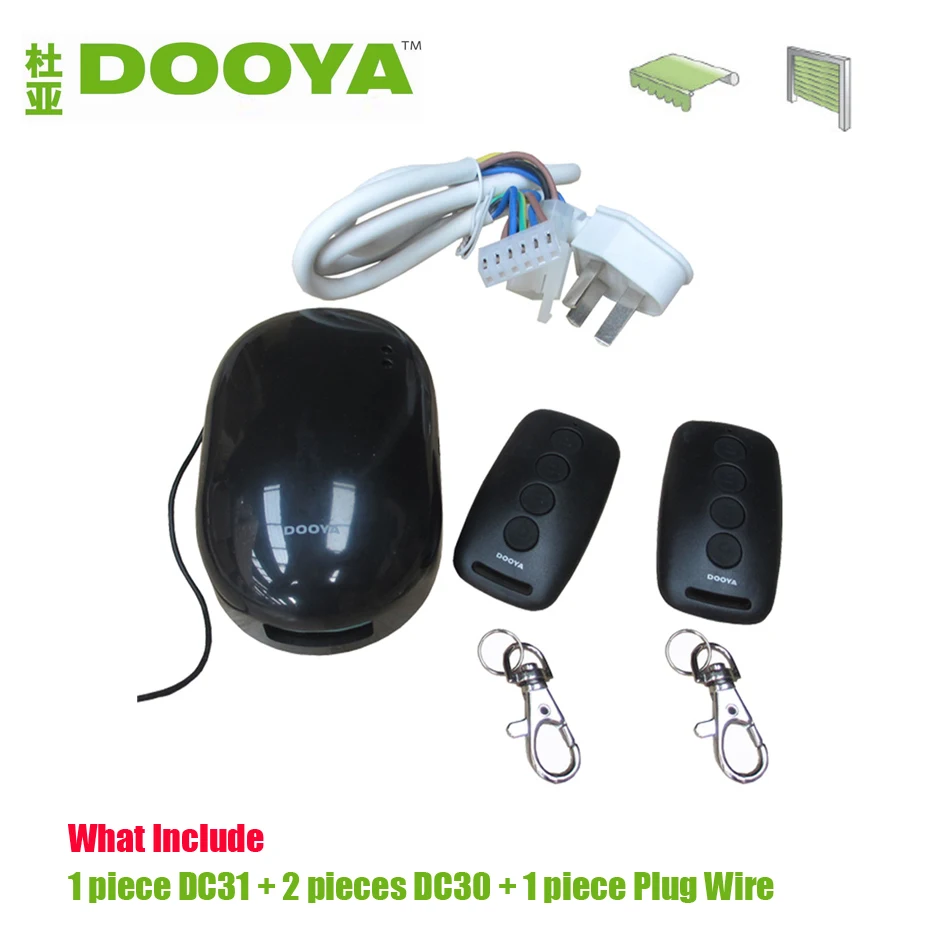 Dooya-Wireless Tubular Motor Control System, DC31 Receptor, DC30 Emissor, Rf433, Motorizado Rolling Shutter Door, Garagem, Original