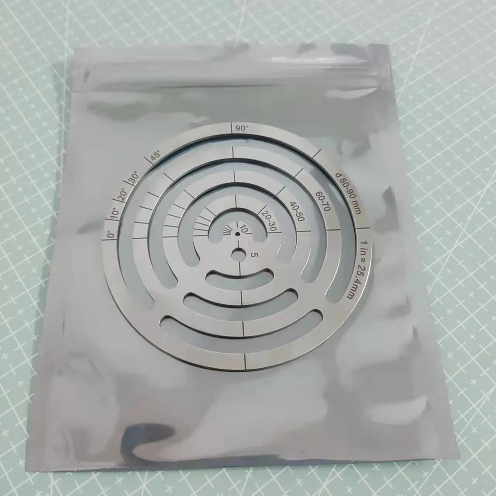 AB51 Leather Cutting Tools Corner Cutting Ruler Metal Concentric Circles Template Round Leather Corner Punch