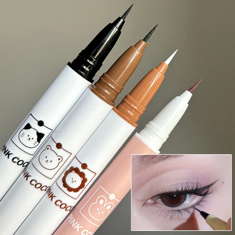 Lasting Smooth Liquid Eyeliner Makeup Waterproof Matte Black White Quick Dry Eye Liner Lower Eyelashes Pen for Women Cosmetics