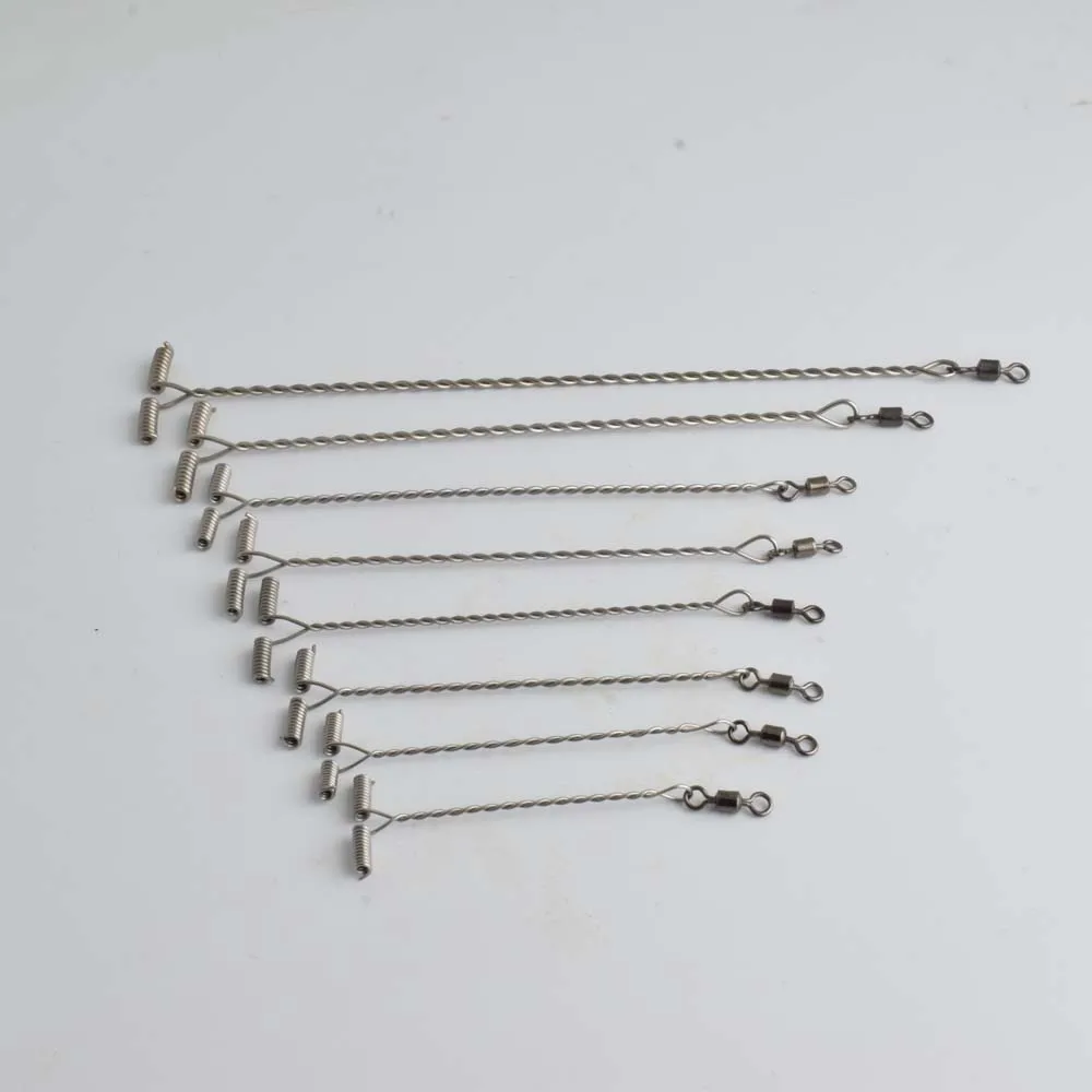 100 Stück Ausgleichshaken, Tracking-Lead-Arm-Verbinder, drehbare Angelvorrichtungen, T-förmige Anti-Wickel-Stahlseil-Ausgleichsleinen – Detail 4