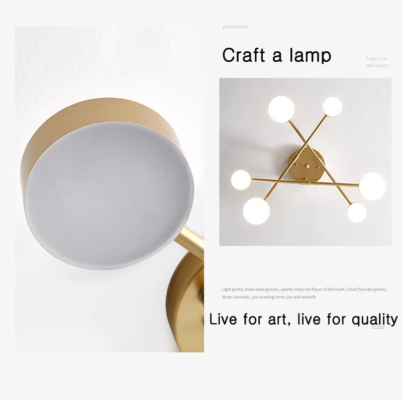 Nordic Tieyi Ceiling Lamp Post-Modern Personality Creativity Living Room Bedroom Dining Room 6-Head Ceiling Lamp