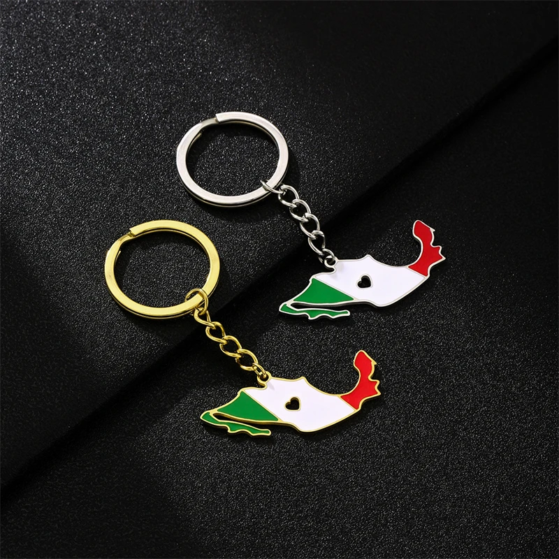 New Mexico Map Flag Pendant Keychain For Women Men Gold Silver Color Stainless Steel Charm Fashion Mexican Jewelry Gifts