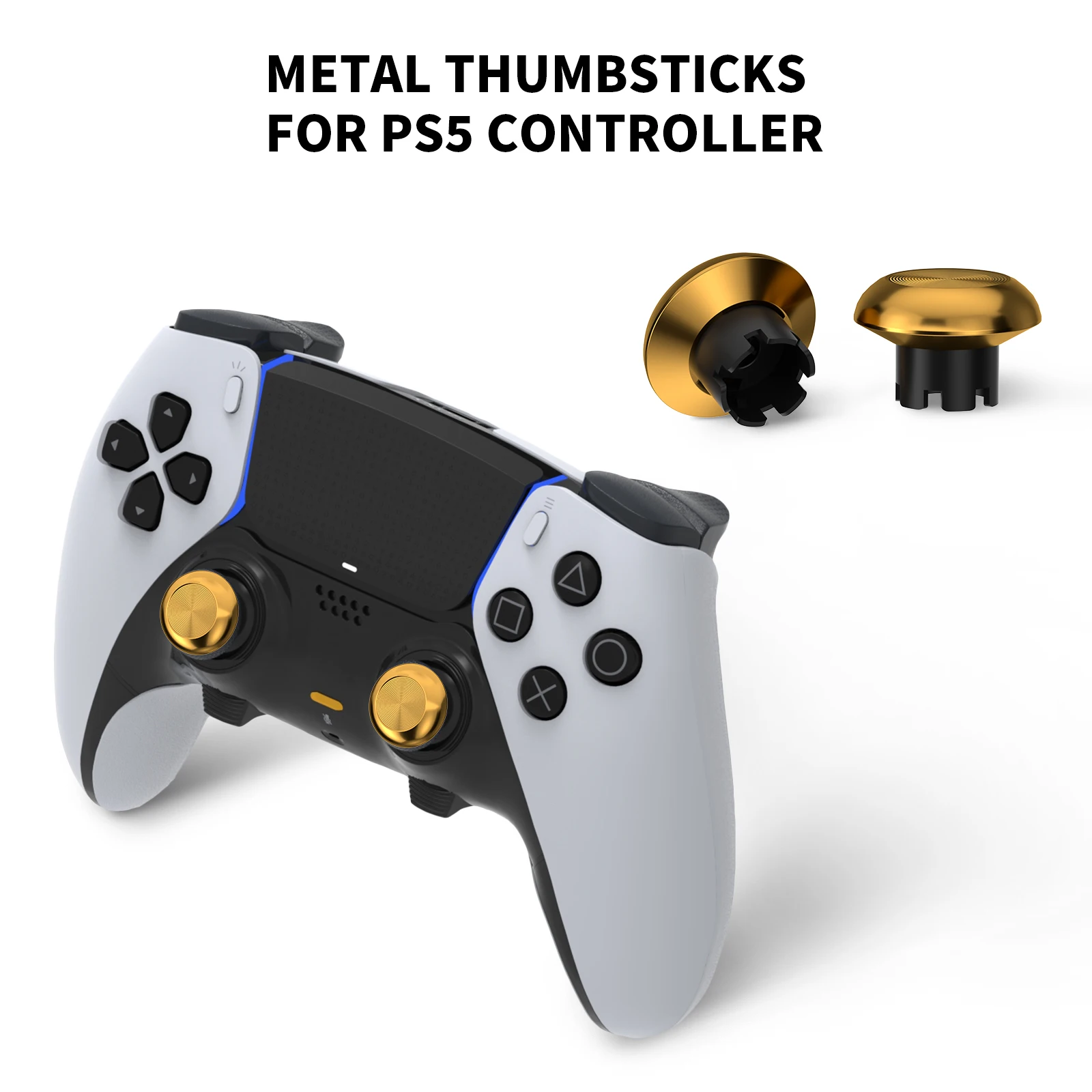 6-in-1 Custom Metal Analog Stick Joystick Kit for PS5 Dualsense Edge Controller - Controller Not Included